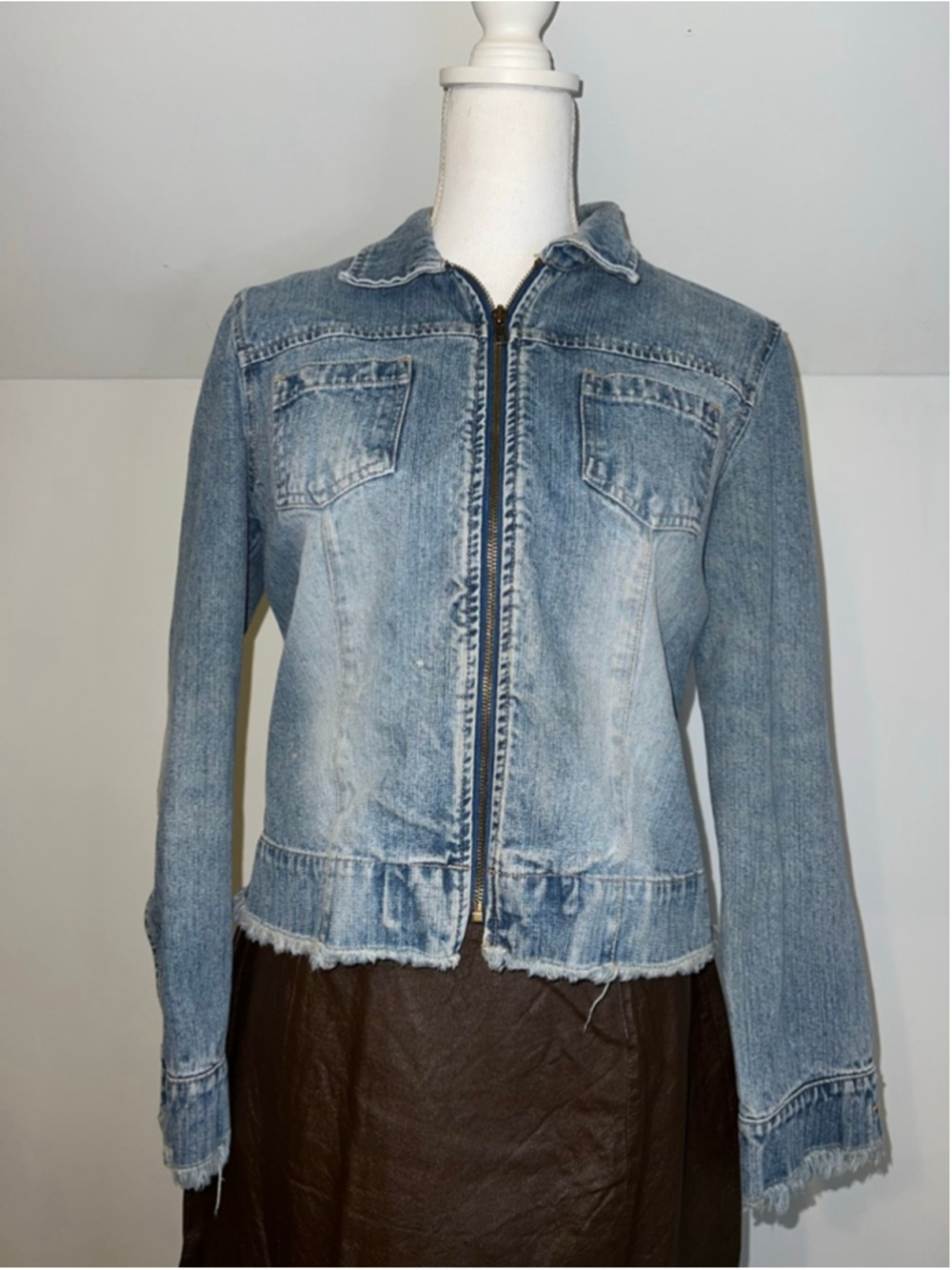 Women's Y2K 2000s Faded Glory Blue Jean Jacket M